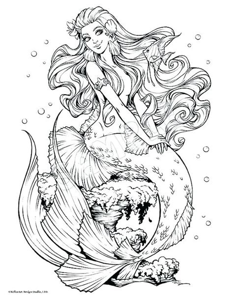 Mermaid Adult Coloring Pages Realistic Coloring Pages