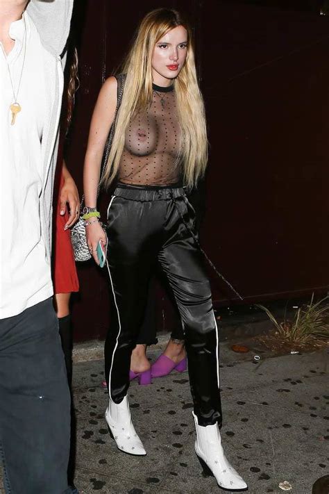 Bella Thorne In A Fully See Through Top While Out On The Town