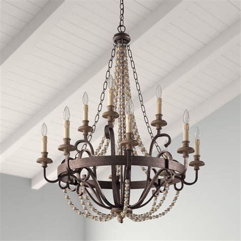 Diann 12 Light Candle Style Empire Chandelier With Beaded Accents