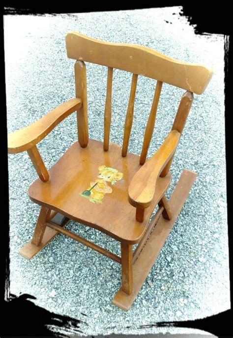 Vintage Childs Rocking Chair With Music Box By Flavsantiques