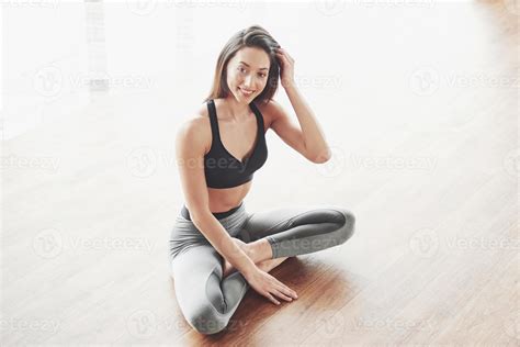 A Sports Girl Doing A Stretch A Woman Tries To Be In Good Shape Stock Photo At Vecteezy