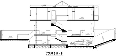 Section Plan Of Residence Project Detail Cadbull