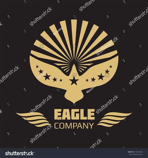Vector Heraldic Golden Eagle Logo On Stock Vector Royalty Free 728196541