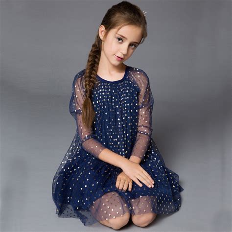 Age 5-14 Summer Girl Dress Girls Princess Dress Mesh Dress Gold Foil ...