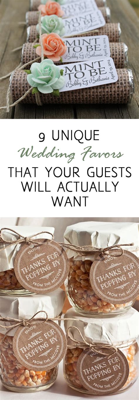 You never want to go cheap when it comes to putting together gift ideas. 9 Unique Wedding Favors that Your Guests Will Actually ...