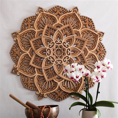 Wood Mandala Wall Art Housewarming T For Her For Him Etsy Mandala