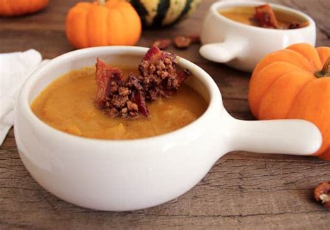 Harvest Pumpkin Soup With Candied Bacon Domesticate Me
