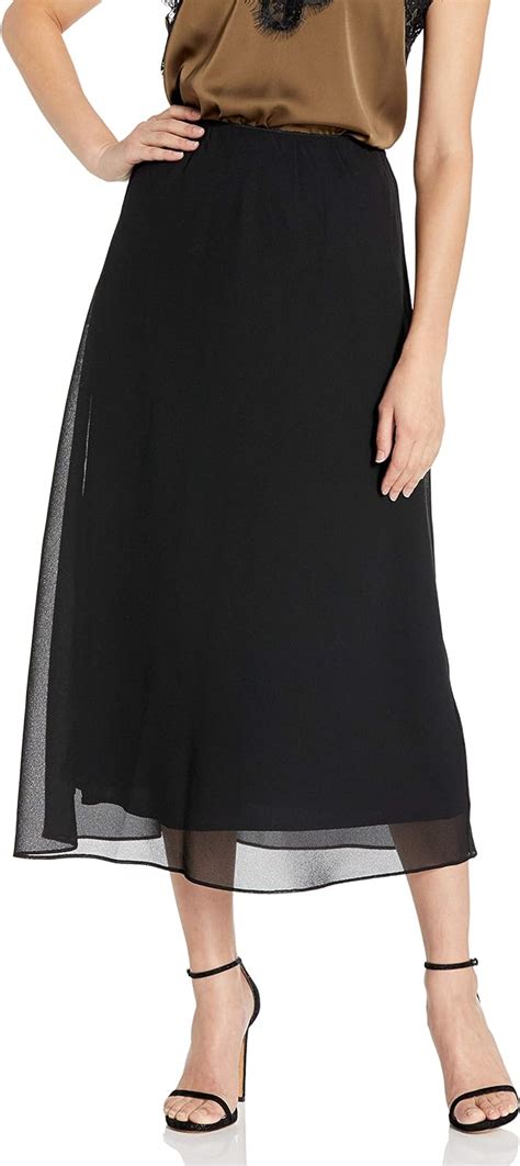 Alex Evenings Womens Missypetite Tea Length Skirts Black L Amazon