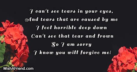 I Can T See Tears In Your I Am Sorry Message For Mom