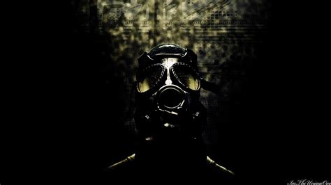 Wallpaper Black Night Gas Masks Apocalyptic Light Darkness