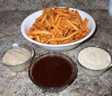 Once the baked sweet potato fries have finished, good luck trying to wait for them cool off before biting into the slightly crispy, salty fries with a soft, fluffy interior. Sweet Potato Fry Dipping Sauce Recipes | TheSimplePen.com ...