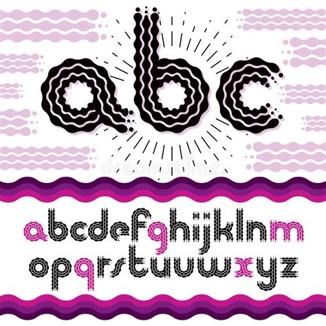 Vector Funky Lower Case English Alphabet Letters Abc Collection Stock