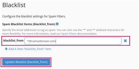 Blacklist di dalam blacklist ini, kamu bisa memasukkan beb… Cara Filter Email Spam di Hosting Murah - DomaiNesia
