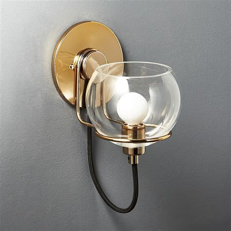 Rest Small Clear Glass Wall Sconce Reviews Cb2 Plug In Wall Sconce
