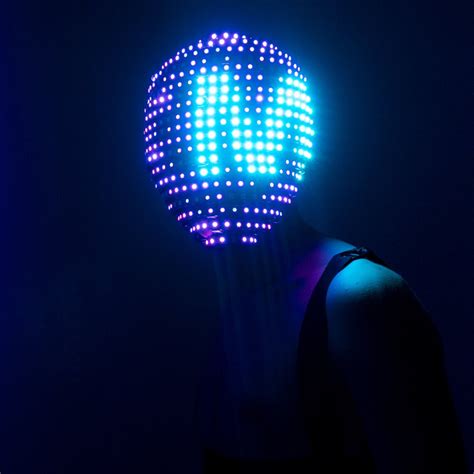 Programmable Led Full Face Mask Glowing In The Dark H24 Etsy
