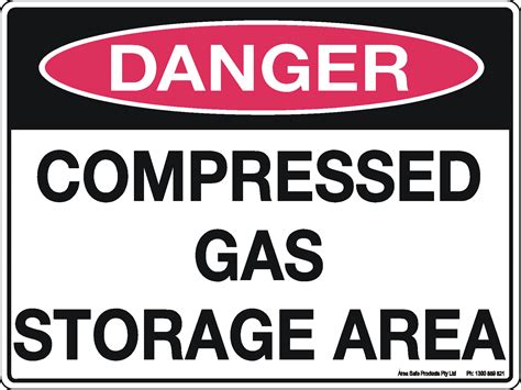 Danger Sign Compressed Gas Storage Area