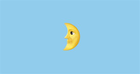 🌛 First Quarter Moon Face Emoji On Apple Ios 102