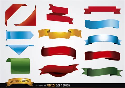 Free Vectors Colored Banner Shapes Vector Open Stock