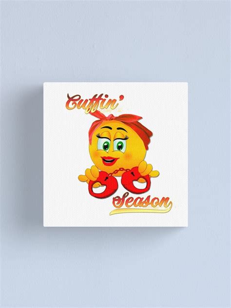 Sexy Emoji Girlemoticon Cuffing Season Canvas Print By Gambeeno Redbubble