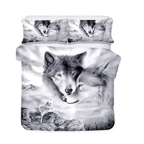 Buy Shamdon Home Collection 3d Printed Wolf Duvet Cover Sets Lovely Wolves Bedding Sets With