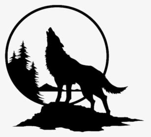Howling wolf clipart black and white. Moon Clipart Wolf Silhouette - Wolf Howling At Moon ...