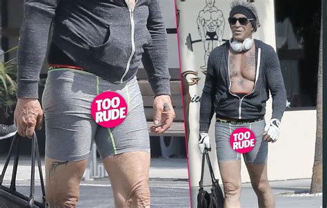 Mickey Rourke Flashes Bulge In Skin Tight Grey Boxers At 64