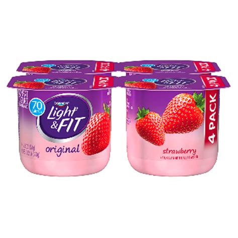Dannon Light And Fit Strawberry Nonfat Yogurt 453 Oz Traditional
