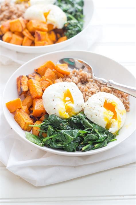 Top each bowl with a quarter of the sweet potatoes and a quarter of the chicken. Curried Sweet Potato Breakfast Bowls - Wholefully