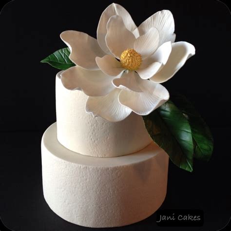Magnolia Flower Wedding Cake Fondant Covered Chocolate