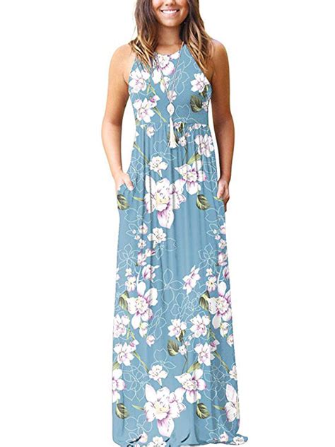 Sexy Dance Hawaiian Holiday Dresses For Women Floral Print Long Maxi Boho Dress Sleeveless