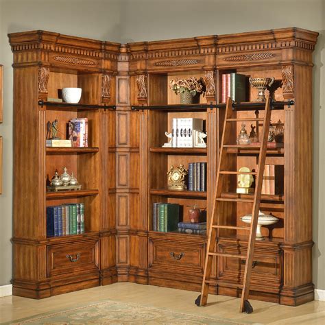 Library Wall Bookcase With Ladder