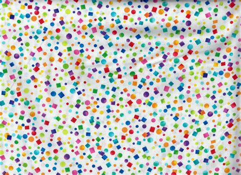 Lets Party Rainbow Confetti Fabric White Kanvas Studio For Benartex