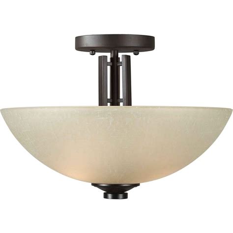 The outer shade is made from woven polyethylene fiber and surrounds a uv protected, white polyethylene globe. Talista 2-Light Antique Bronze Semi-Flush Mount Light with ...