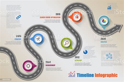 Business Road Map Timeline Infographic Template With Pointers Vector