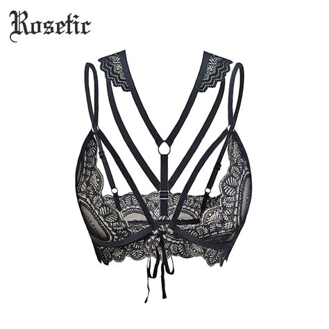 Buy Rosetic Gothic Sexy Bras Casual Lace Bandage Bow Lingerie Underwear Travel