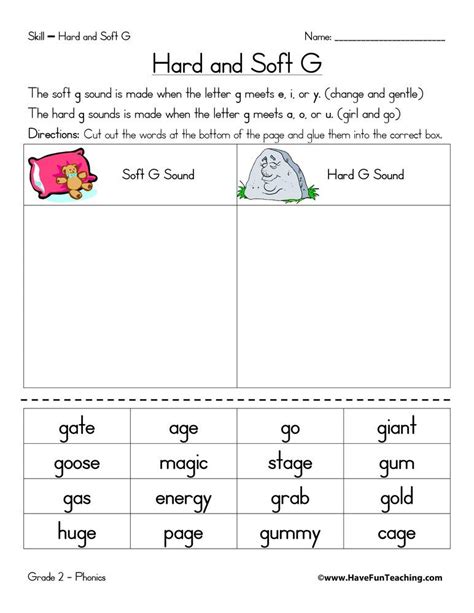 Hard G And Soft G Worksheet Have Fun Teaching Fichas Fonéticas