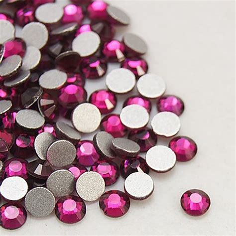 Non Hot Fix 4mm Ss16 Flatback Rhinestones Fuchsia 100pcs