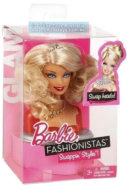 Barbie Fashionistas Swappin Style Swappable Head Pack Glam Online Toys Australia