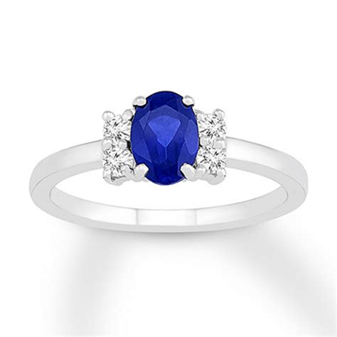 Blue And White Lab Created Sapphire Ring Sterling Silver Sterling