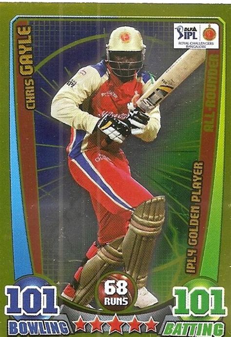 Trading Cards Cricket Attax Ipl League 2012 Chris Gayle Club 101