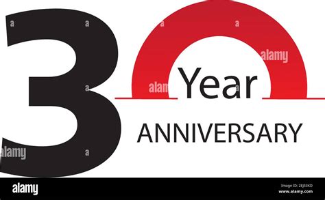 30 Year Anniversary Logo Vector Template Design Illustration White And