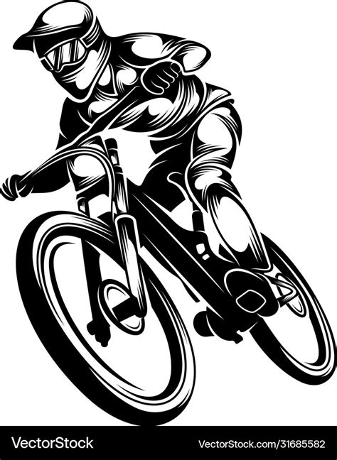 Mountain Bike Downhill Logo Downhill Players Vector Image
