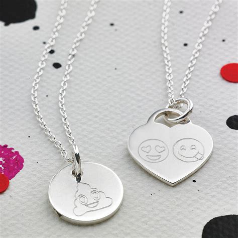 Personalised Sterling Silver Emoji Necklace By Hurleyburley