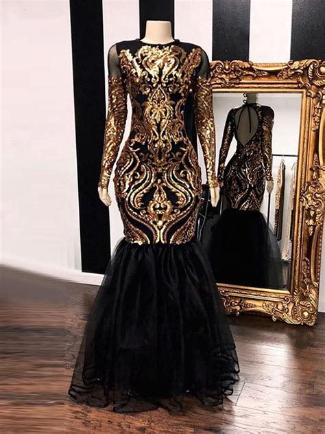 Elegant Black And Gold Dresses Dresses Images 2022