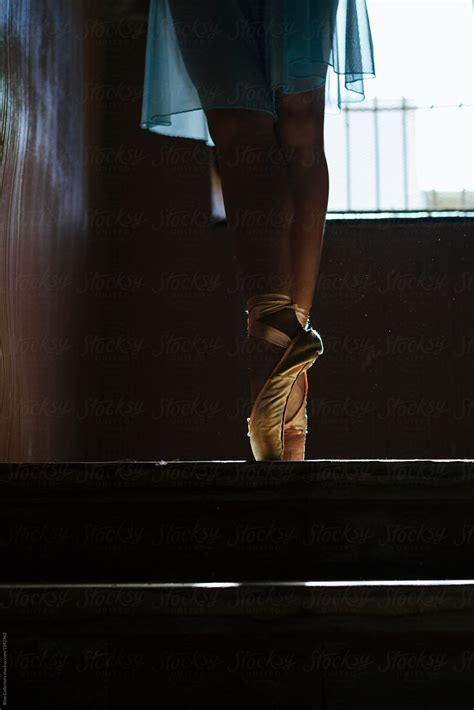 detail of a ballet dancer feet in a warehouse by stocksy contributor blue collectors stocksy