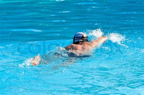 Athletic Man Swimming In The Pool Stock Image Colourbox