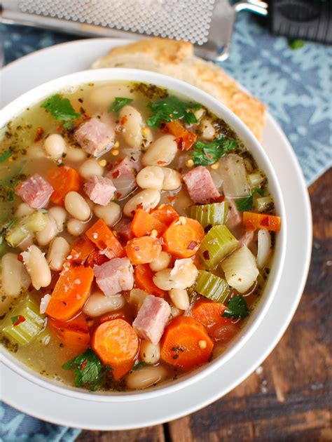 Mash up some of the beans to thicken the soup, then stir in diced ham. White Bean Ham Soup - Ohio Pork Council