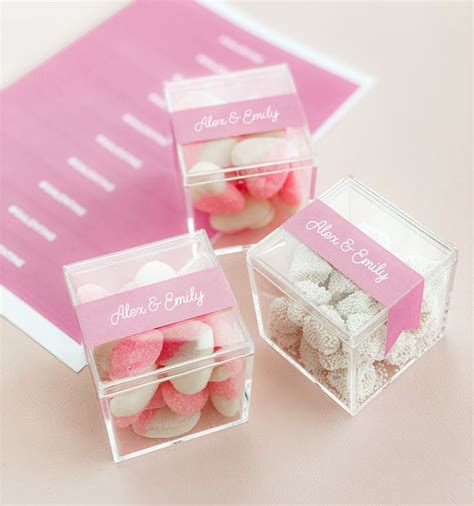 Personalized Bridal Shower Favor Boxes Clear Candy Box Favor Etsy