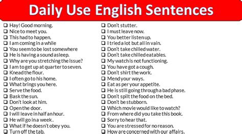 100 Daily Use English Sentences SpokenEnglishTips Com