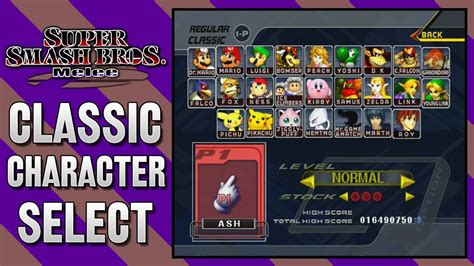 Super Smash Bros Melee Classic Character Select Youtube